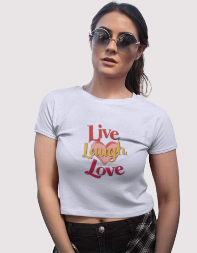 Women's Live.Laugh.Love  Lavender  Colour crop top