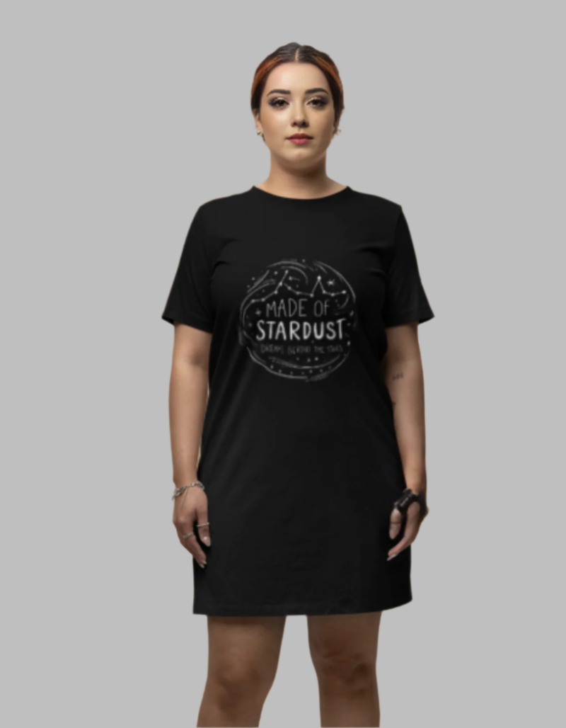 Women's Made of stardust black colour  dress