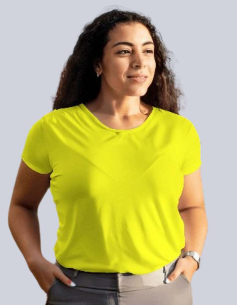 Women's Solid Yellow  Colour T-shirt