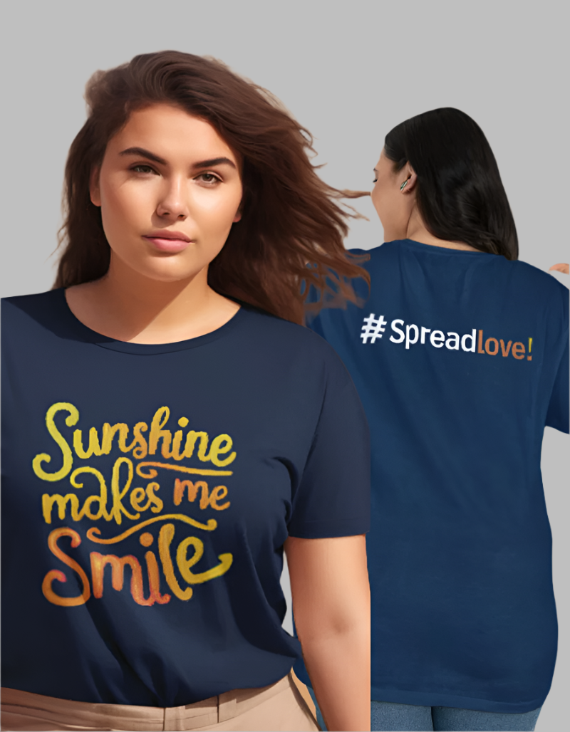 Women_s_Sunshine_Smile_Blue colour T-shirt