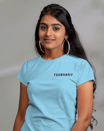 Women's Teebrary Front Blue colour t-shirt