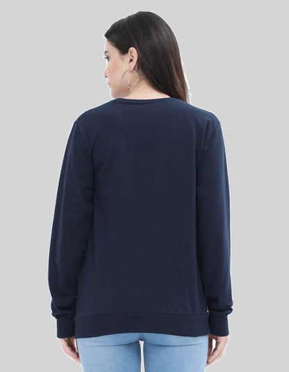 Women's roses blue color sweatshirts back 