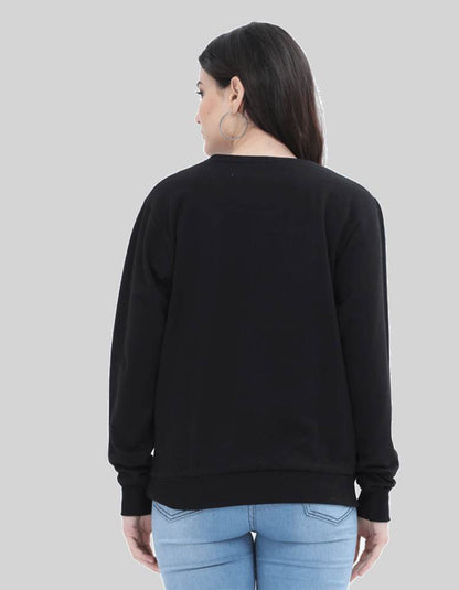 Women's roses black colour sweatshirts back 