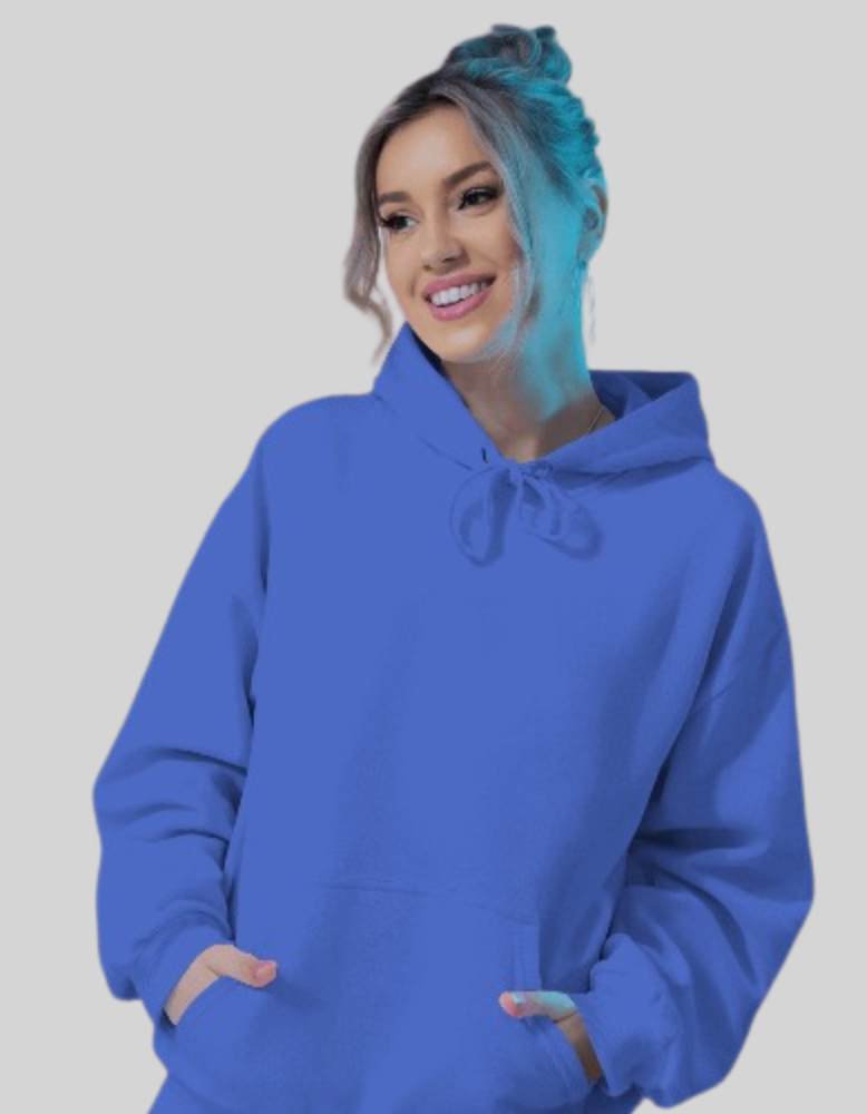 Women's royal Blue colour Hooded Sweatshirt