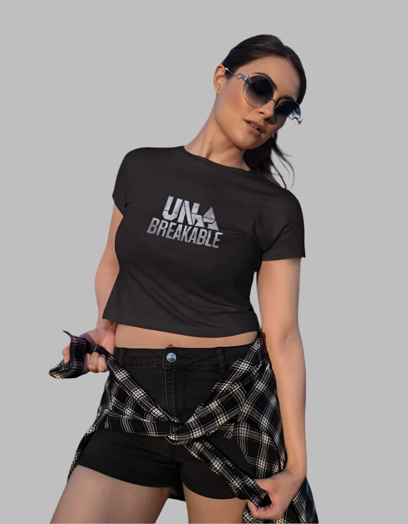 Women's Black unbreakable crop top