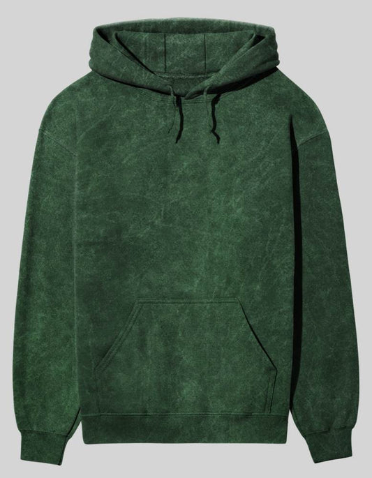 Acid Wash Bottle Green Unisex Hooded Sweatshirt