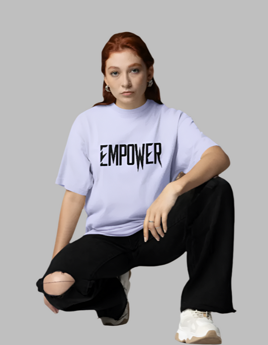 Women's Empower Lavender Colour Oversized T-shirt 