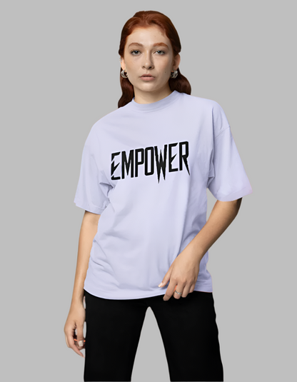 Women's Empower Lavender Colour Oversized T-shirt 