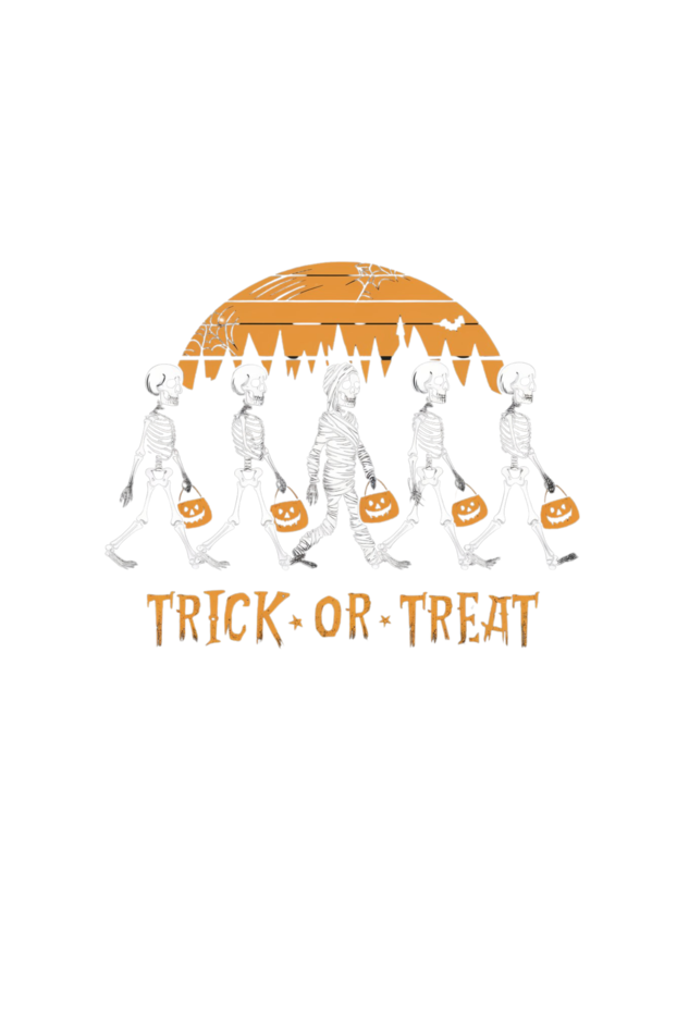 trick or treat back tshirt design